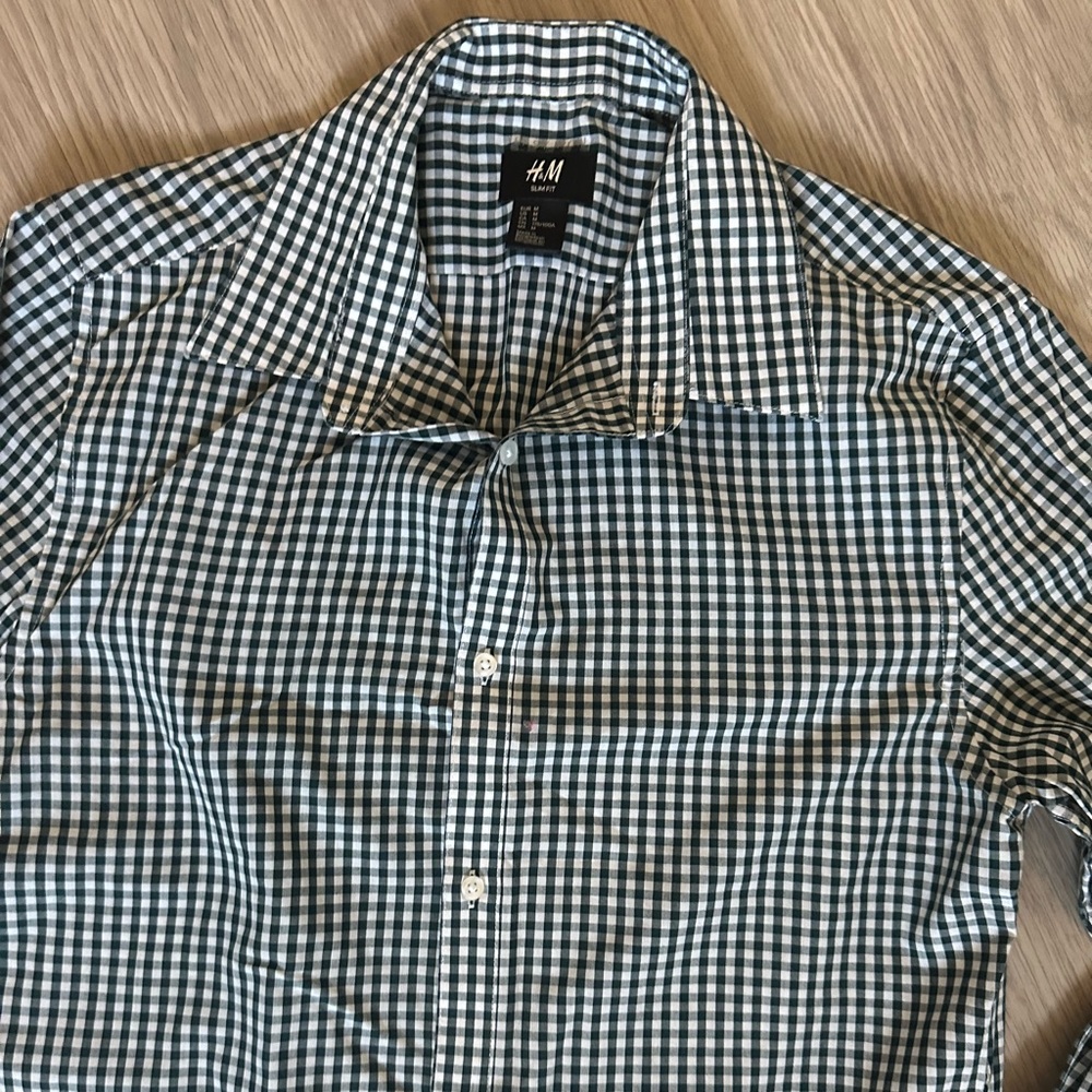 H&M Men's Gingham Button Down Shirt